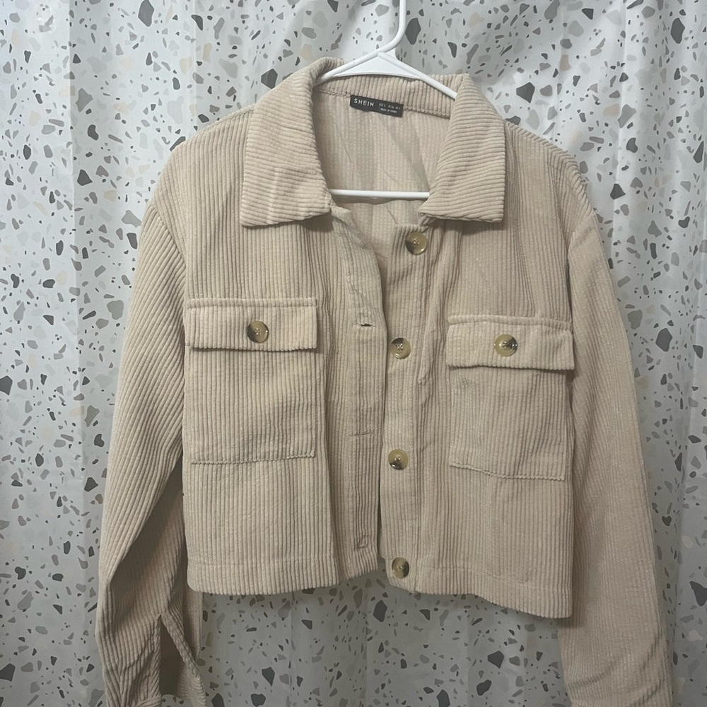 Tan Corduroy Cropped Jacket